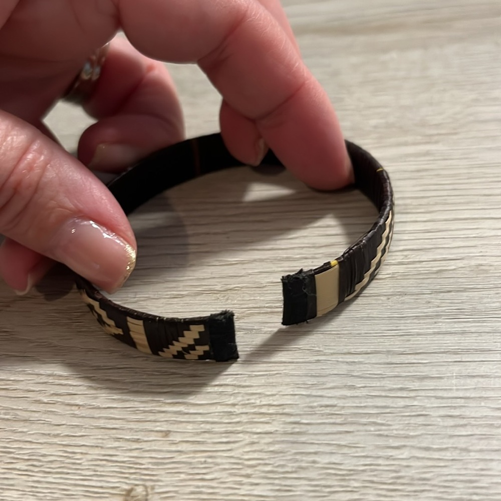 Woven Aztec Pattern Cuff Bracelet - Picture 3 of 3